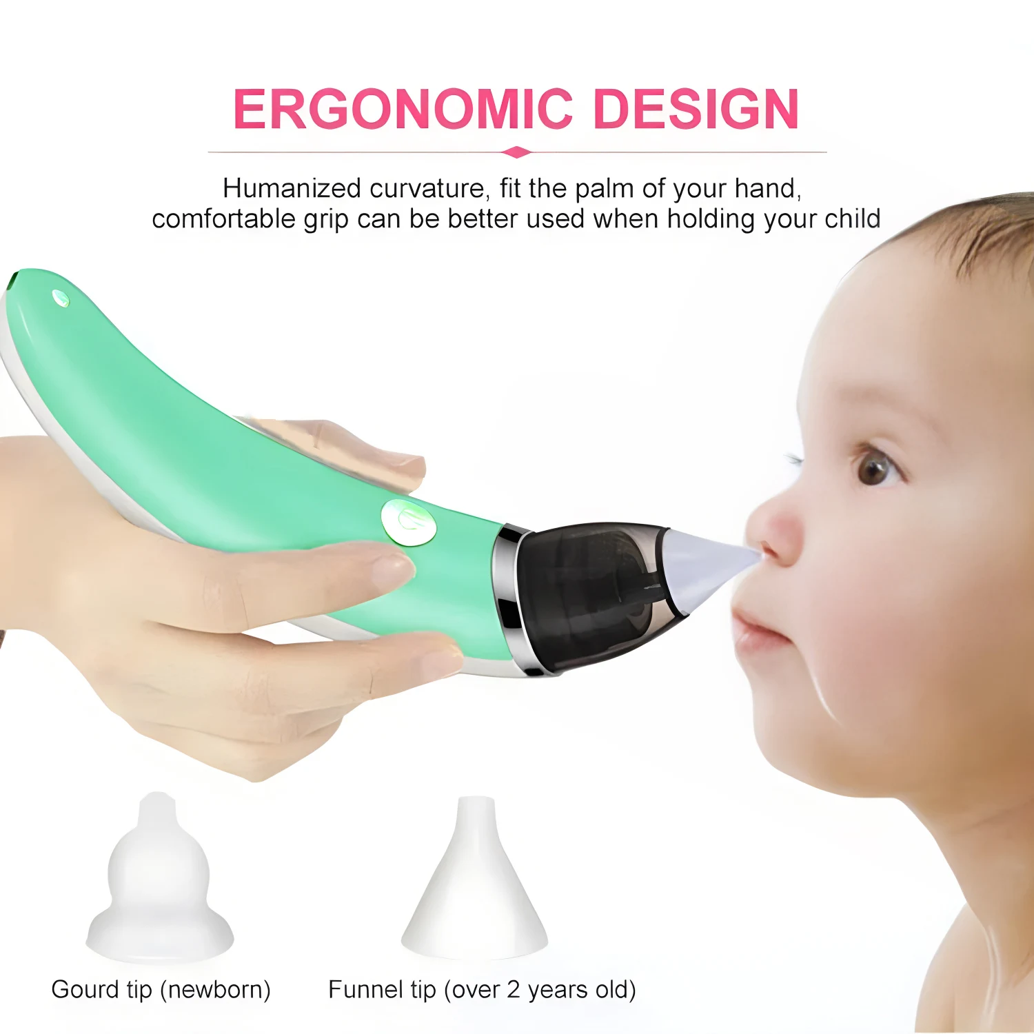 Portable Baby Nose Cleaner Silicone Adjustable Suction Electric Child Nasal Aspirator Safety Convenient Low Noise