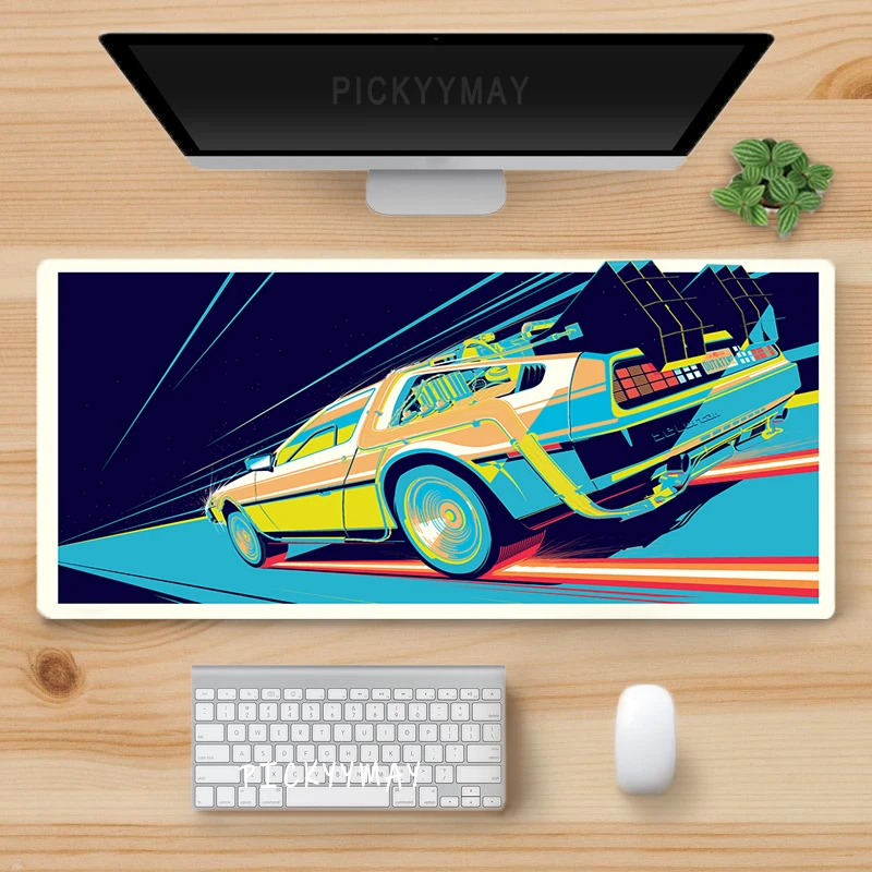 Back To The Future Large Mouse Pad 90x40cm Computer Mousepad Big Keyboard Mat Car Table Carpet Big Desk Mats Rubber Rugs