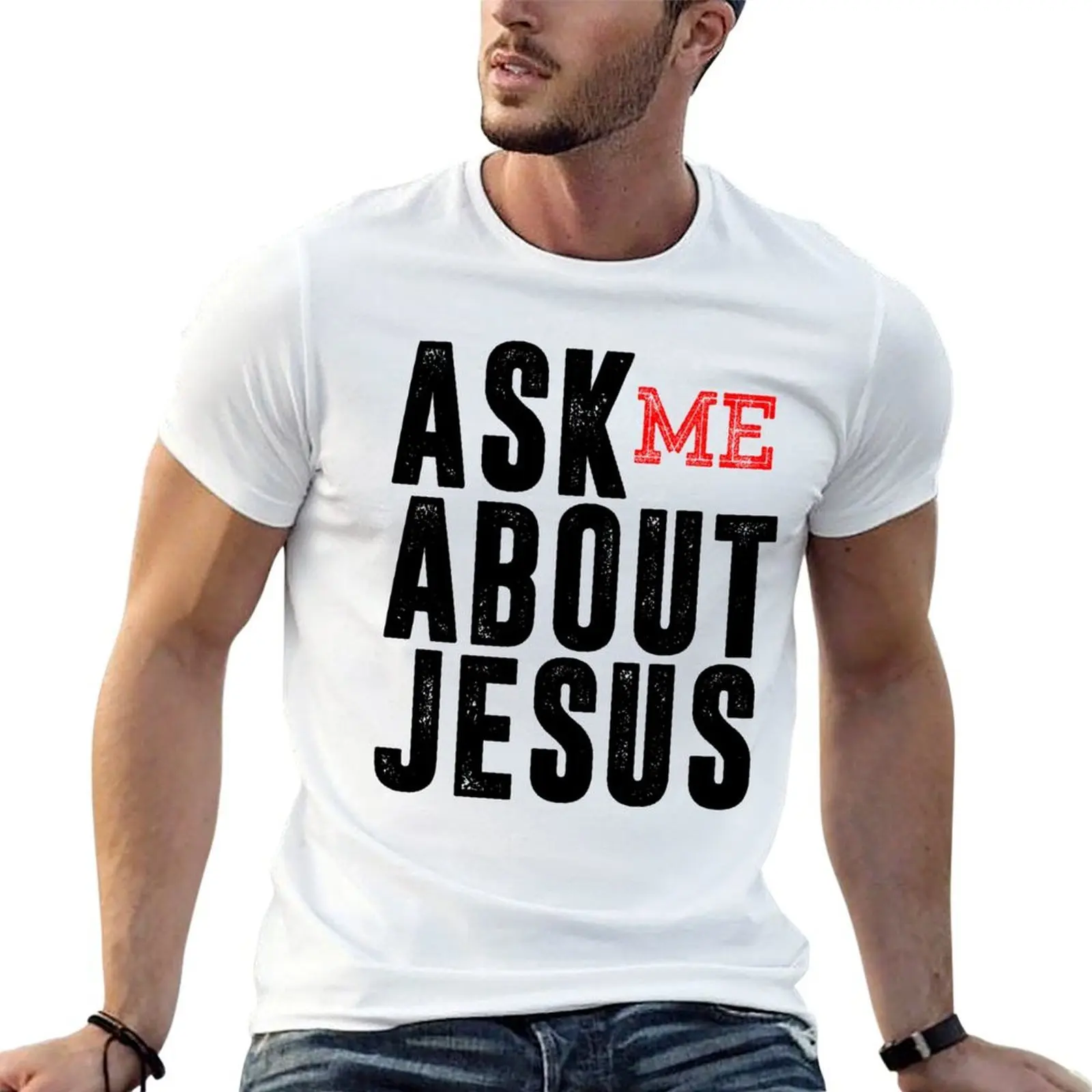 Ask me about Jesus T-Shirt rapper graphic tees aesthetic clothes tshirts for men