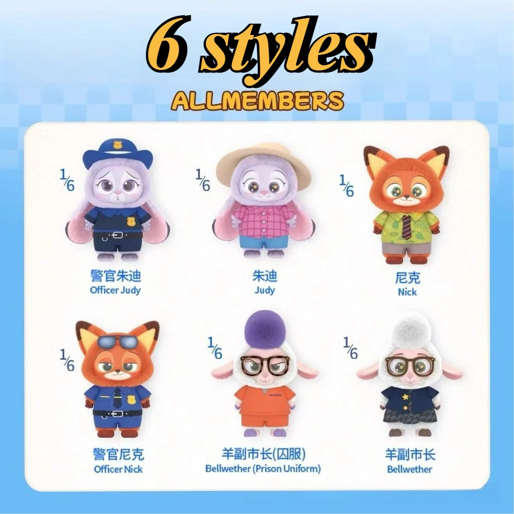 Caja ciega de Zootopia de Disney, figura de acción bonita de Nick Judy, muñeco de peluche, caja misteriosa, figuras de Anime, mochila, colgante, regalos de navidad