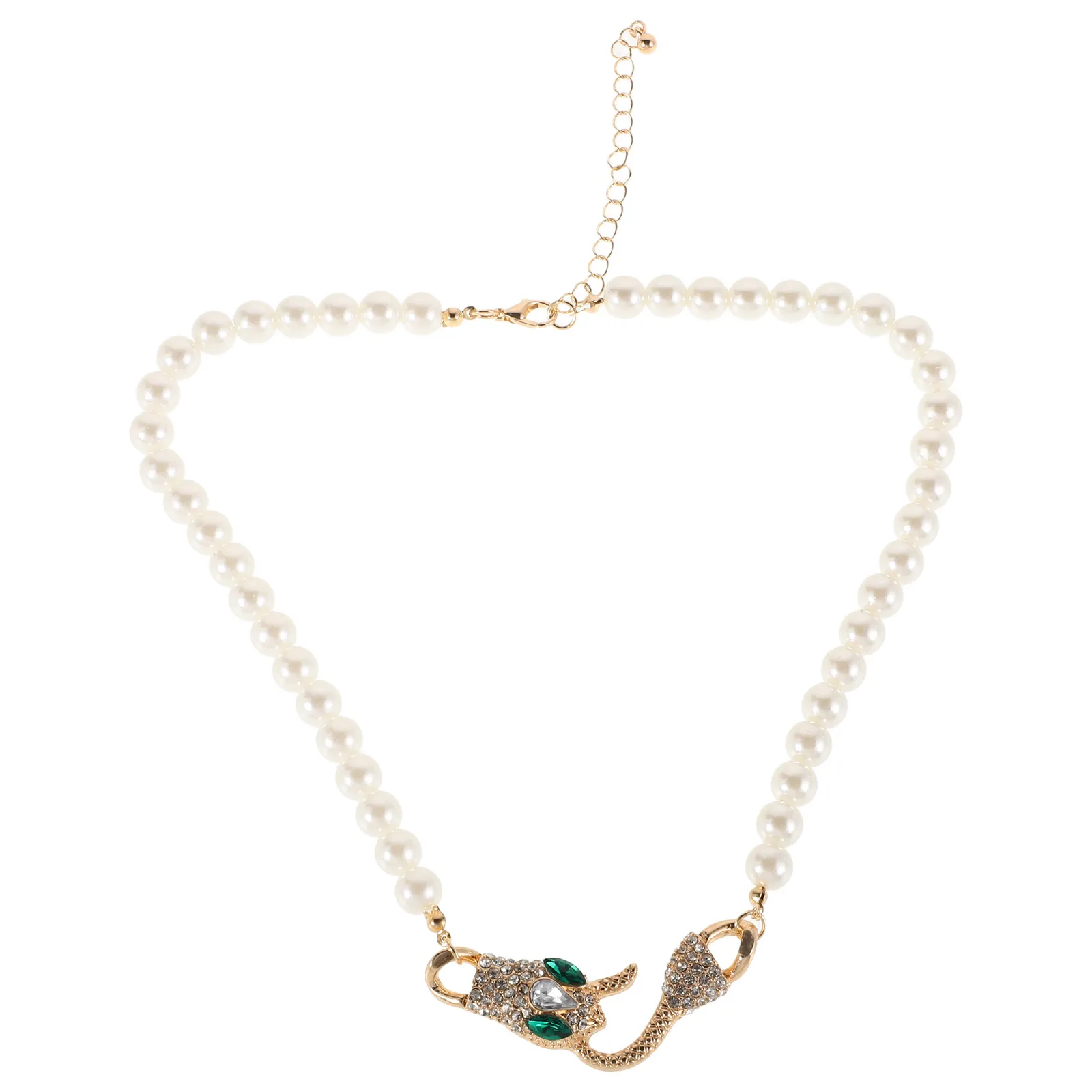 

Snake Pearl for Women Adjustable Chain Snake Choker Choker Zinc Alloy Jewelry Clavicle Fake Pearl Delicate Design