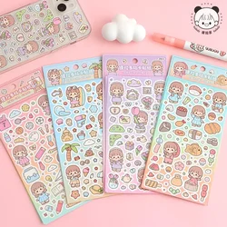 2 Pcs Tirado Soft Cute Guka Sticker Cartoon Paper DIY Girl Hand Account Water Cup Guka Decoration Sticker