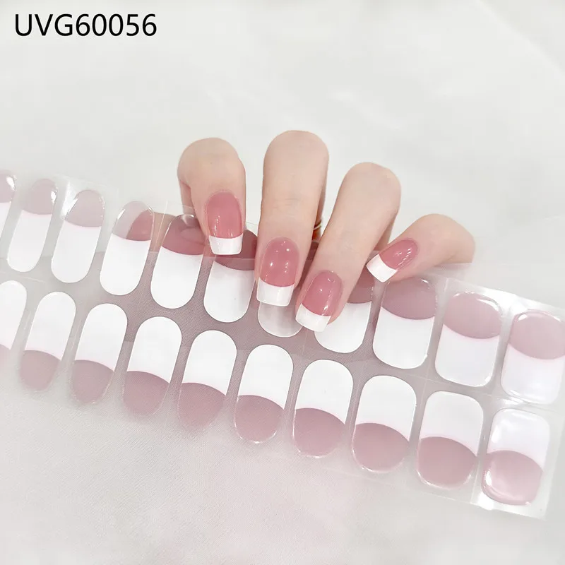 Katzenaugen Farbverlauf Glitzer Farbe Gel Nagel Aufkleber Großhandel voll halb gehärtet Gel Nagel Wraps Nail Art Dekorationen UV-Lampe brauchen