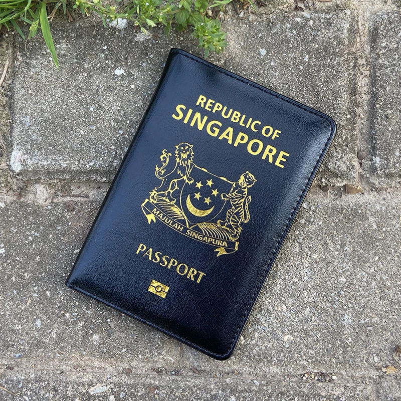 Reisepasshülle der Republik Singapur, modische Reisepasshülle, Reisebrieftasche, Pu-Passschutz, Kartenhalter