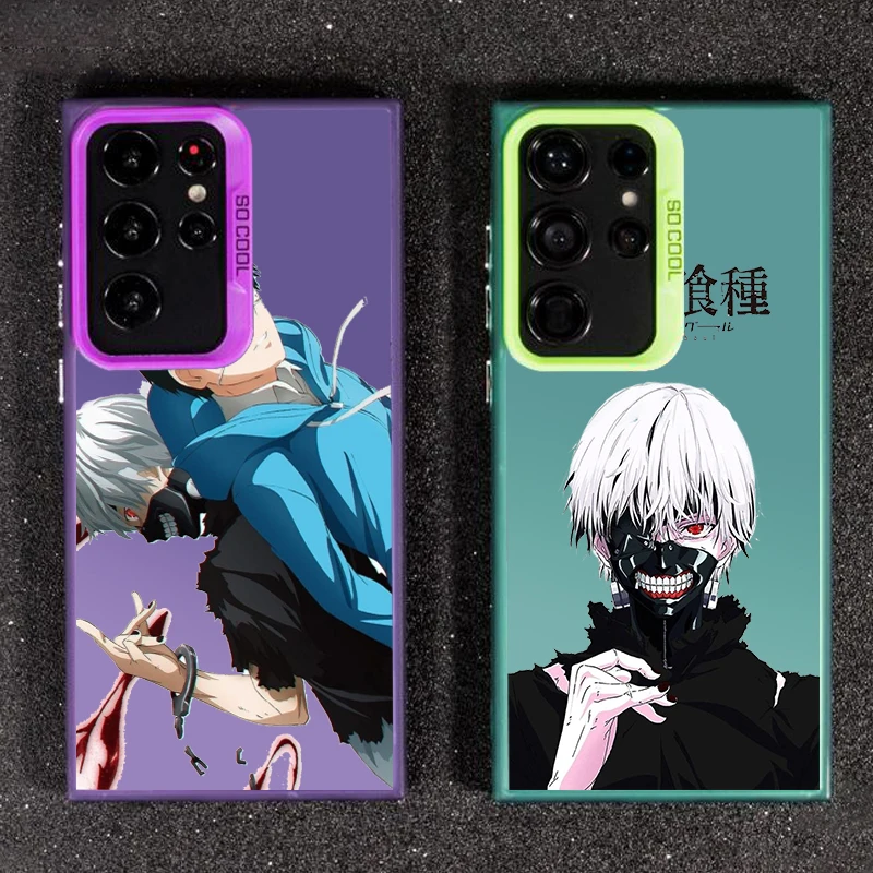 Tokyo Ghoul Anime Evil For Samsung Galaxy S24 S23 S22 S21 S20 Note 20 Ultra Plus FE 5G Colorful Silver Back Phone Case