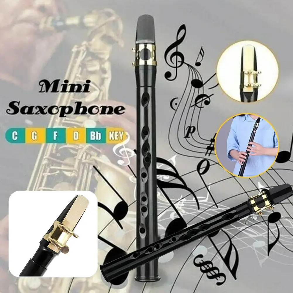 Mini Portable Pocket Saxophone Abs Instrument With Carrying Bag Alto Saxophone Tooth Pastes For Beginners Amateurs Y0f3