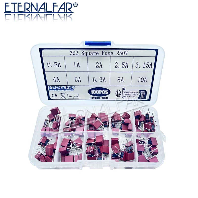 392 Plastic T2A Square Fuse T500MA T1A T2.5A T3.15A T4A T5A T6.3A T8A T10A 250V Lcd Tv Power Board Commonly Water Purifier Diy