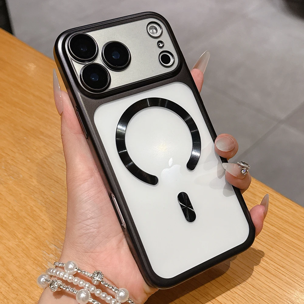 Luxuriöse, matte, transluzente magnetische Handyhülle für iPhone 17 Pro Max 17Pro Air Hüllen für MagSafe kabelloses Laden Schutzhülle