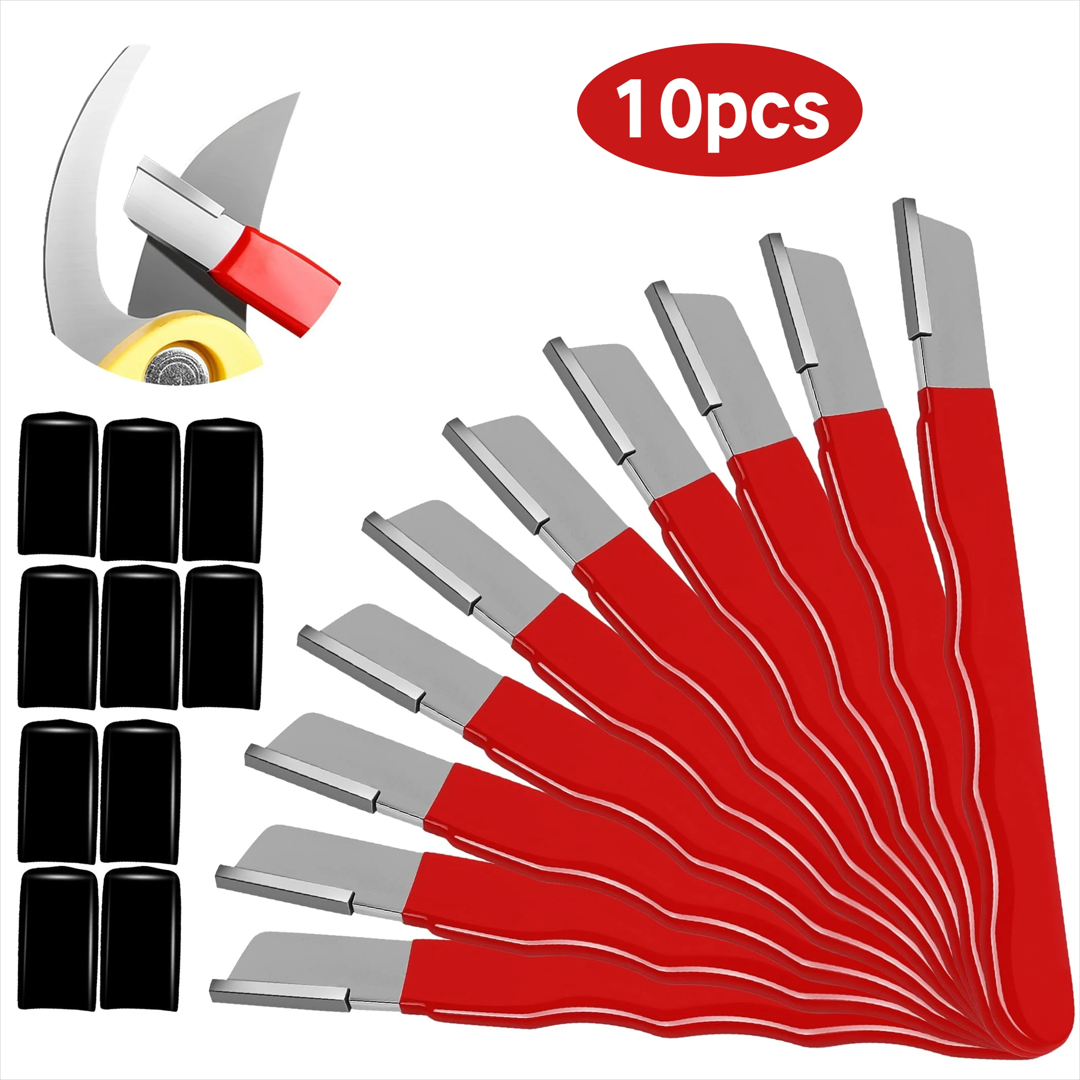 1/3/10pcs Portable Knife Sharpener Mini Grindstone Handheld Garden Shear Scissors Knife Sharpener with Lid Garden Tools
