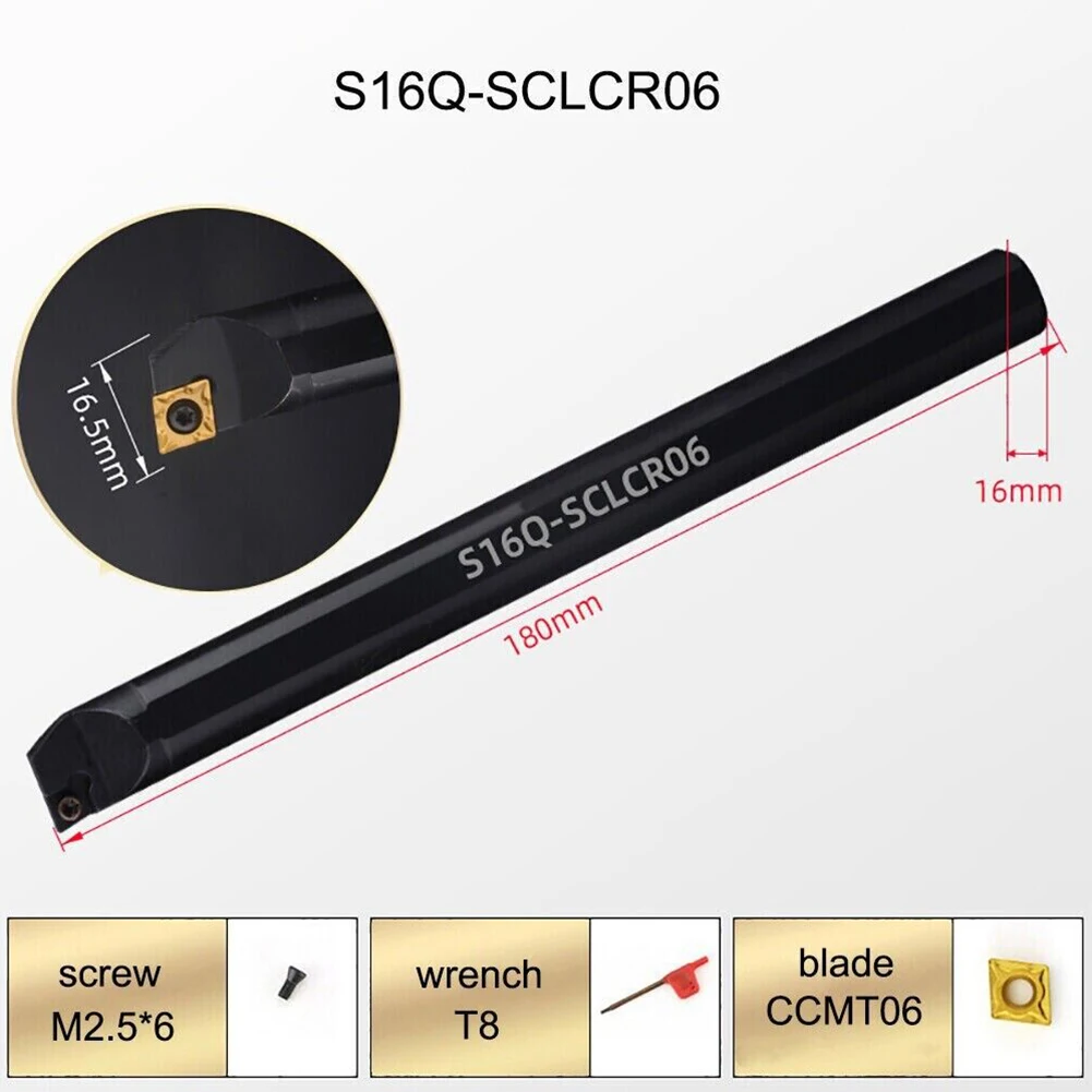 Imagem -05 - Torno Interno Metal Boring Bar Ferramenta de Torneamento Ccmt060204 Carbide rt Cnc 16 mm S16q-sclcr06 12 Pcs por Conjunto