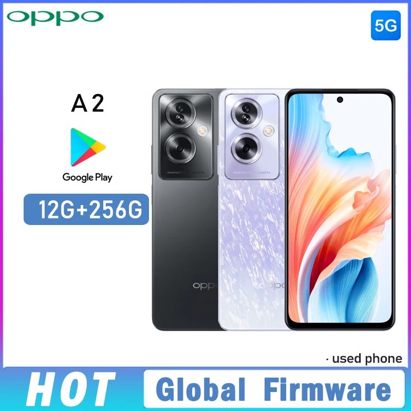 OPPO A2 5G Smartphone Global Firmware Dimensity 6020 ColorOS 13.1 6.72-inch rear camera 50MP+8MP+2MP 5000 mAh used phone