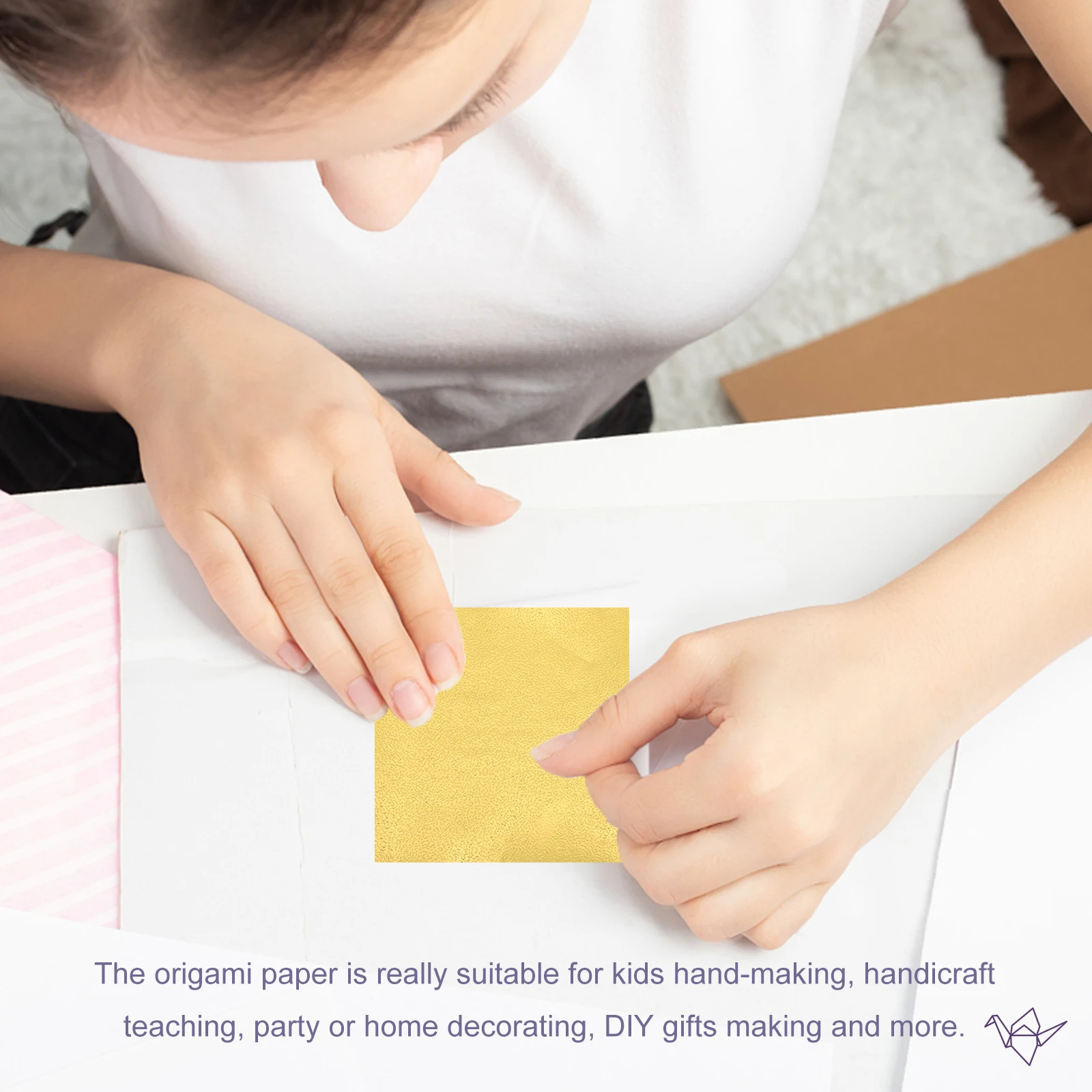 100 pçs papel dobrável diy folhas de origami quadrado artesanato papel para crianças desenvolvimento cerebral arte atividade conjunto folha origami