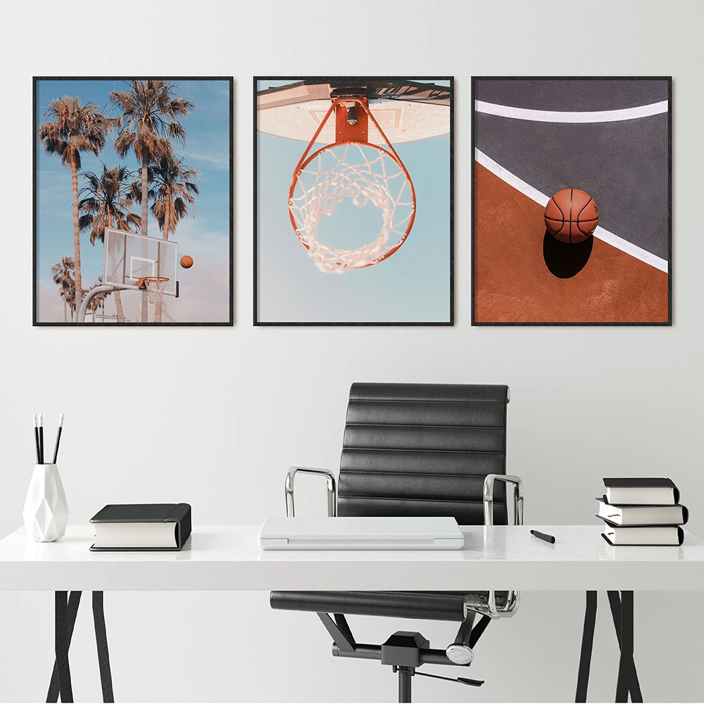 1pc frameless Canvas painting Basketball Poster Basketballer Gift Palm Tree Teen Canvas Painting Sports Print Posters Wall Ar