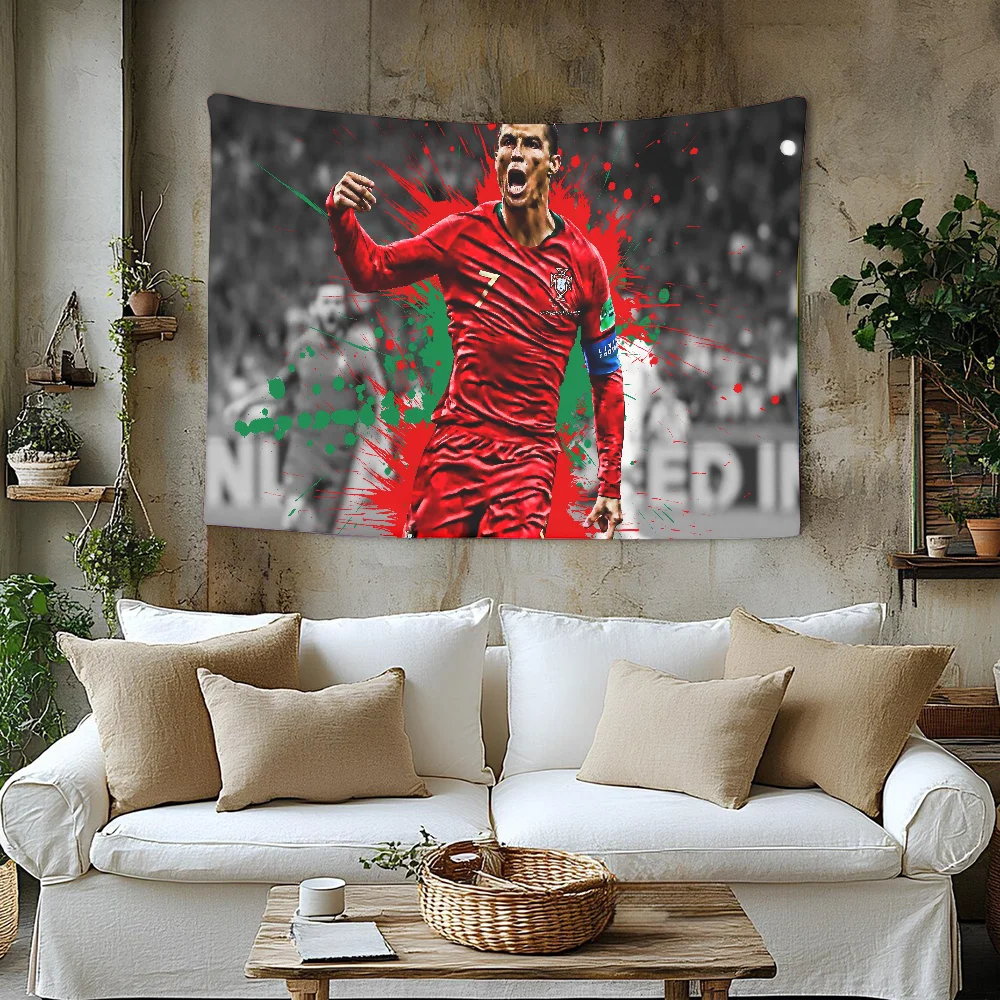 C-Cristiano R-Ronaldo CR7 Anime Tapestry Hanging Tarot Hippie Wall Rugs Dorm Home Decor