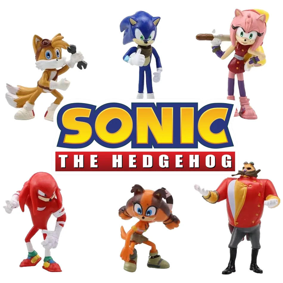 

Набор из 6 фигурок Соника и Тейла (6-7 см) из ПВХ, коллекционные игрушки для детей, фигурки животных