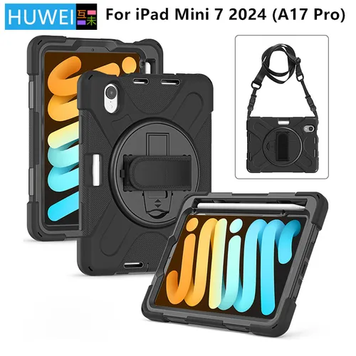 Imagen 1 del producto HUWEI para iPad Mini 7 funda A17 Pro 2024 iPad Mini 7 a/6 a generación funda para tableta para niños fundas resistentes a prueba de golpes