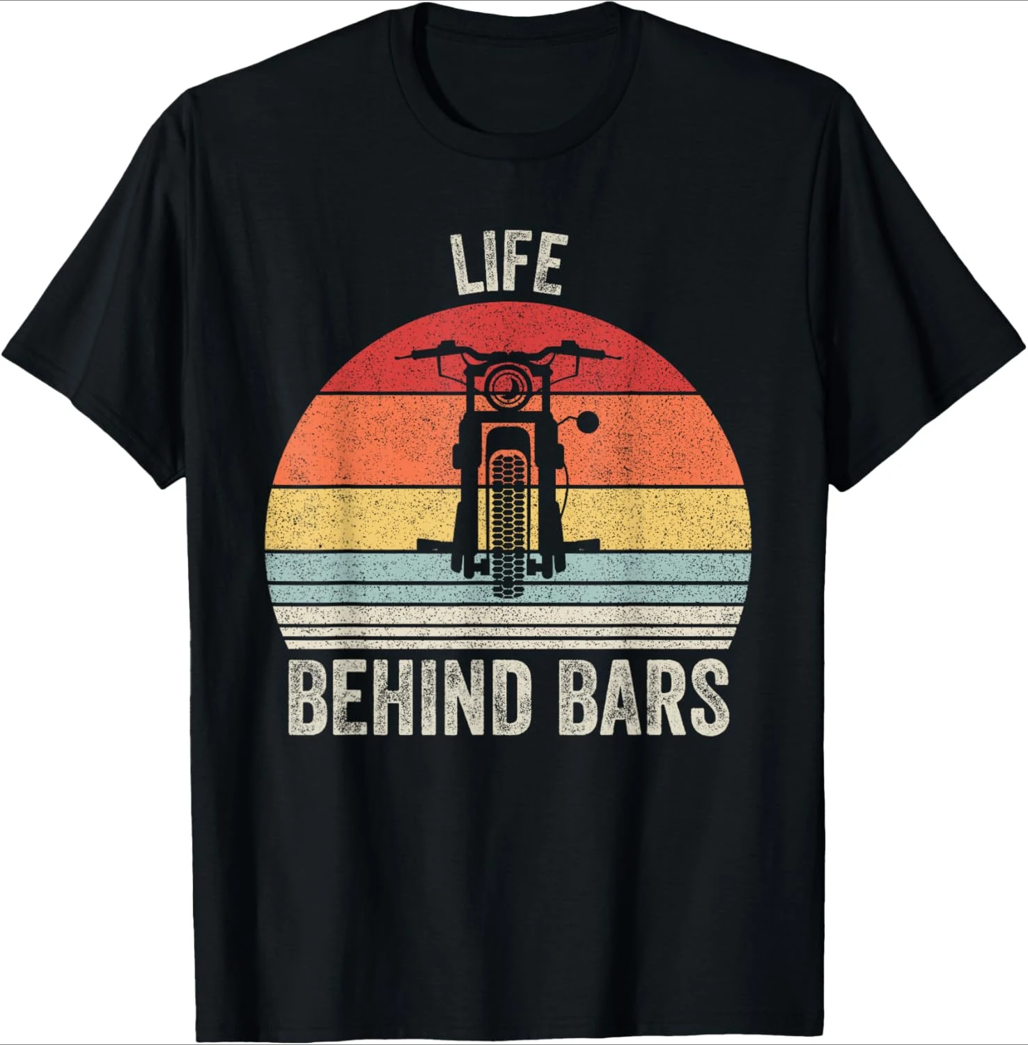 

Vintage Retro Life Behind Bars Shirt Motorcycle Rider design-100% cotton O-neck short sleeve casual printed men's T-shirt.