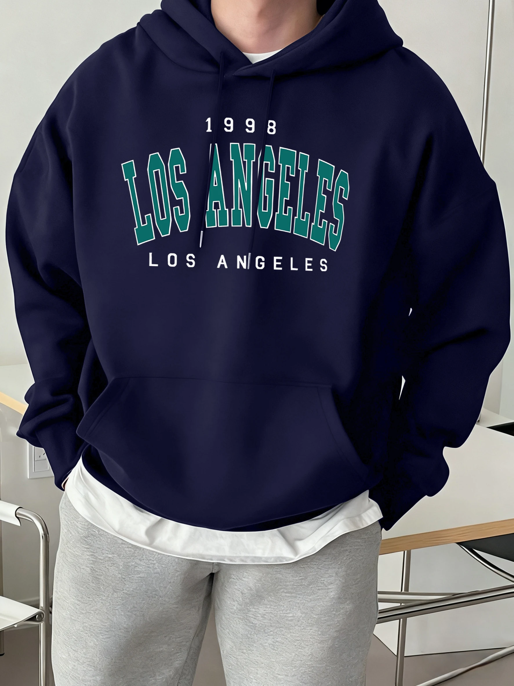 Los Angeles 1993 Druck Männer Neue Mode Hoodie Herbst Fleece Sweatshirts Straße Tasche Kleidung Bequeme Grundlagen Sportbekleidung