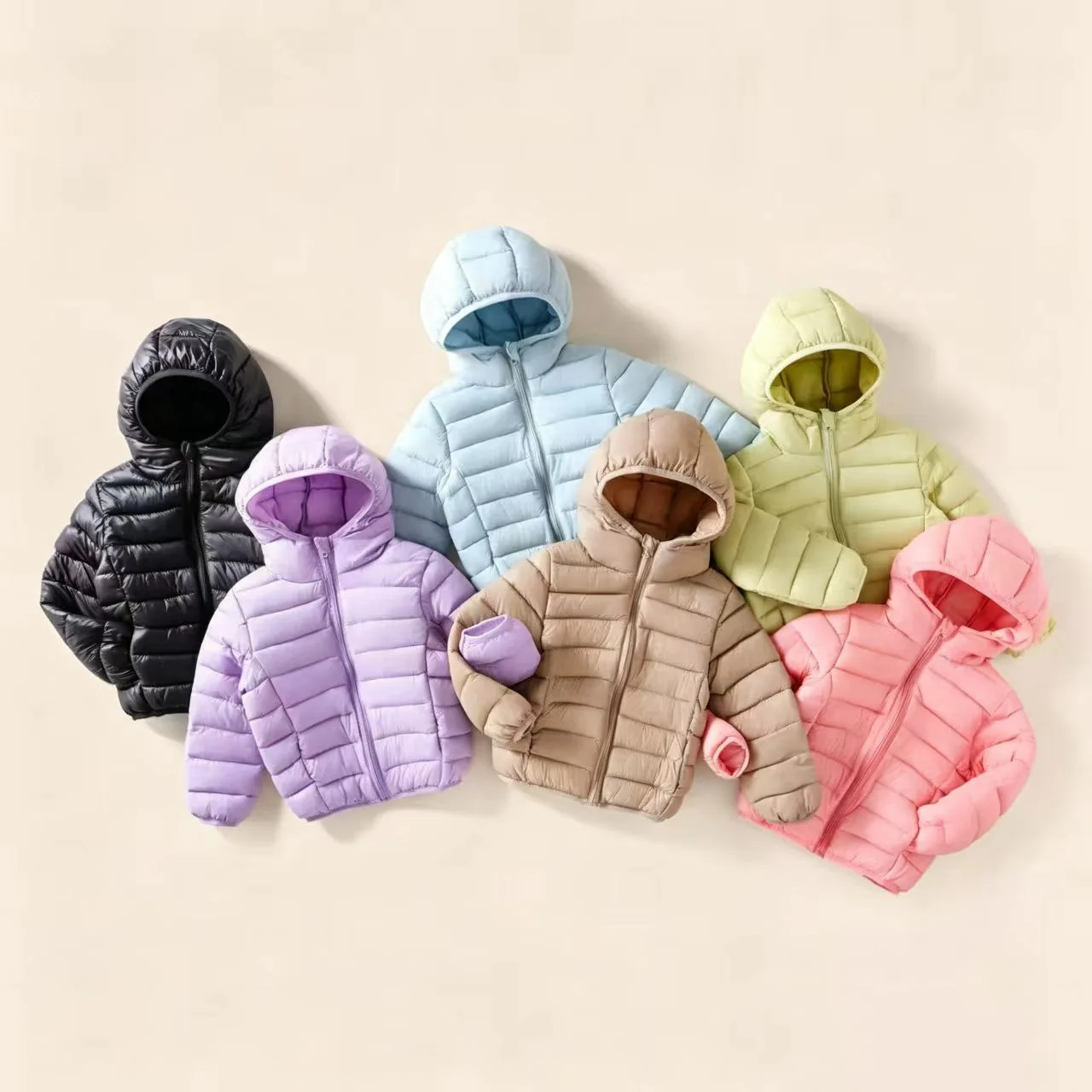 Kids Lightweight Hooded Puffer Jacket Ultralight Windproof Winter Warm Coat Boys Girls Windproof Outerwear School Daily Wear