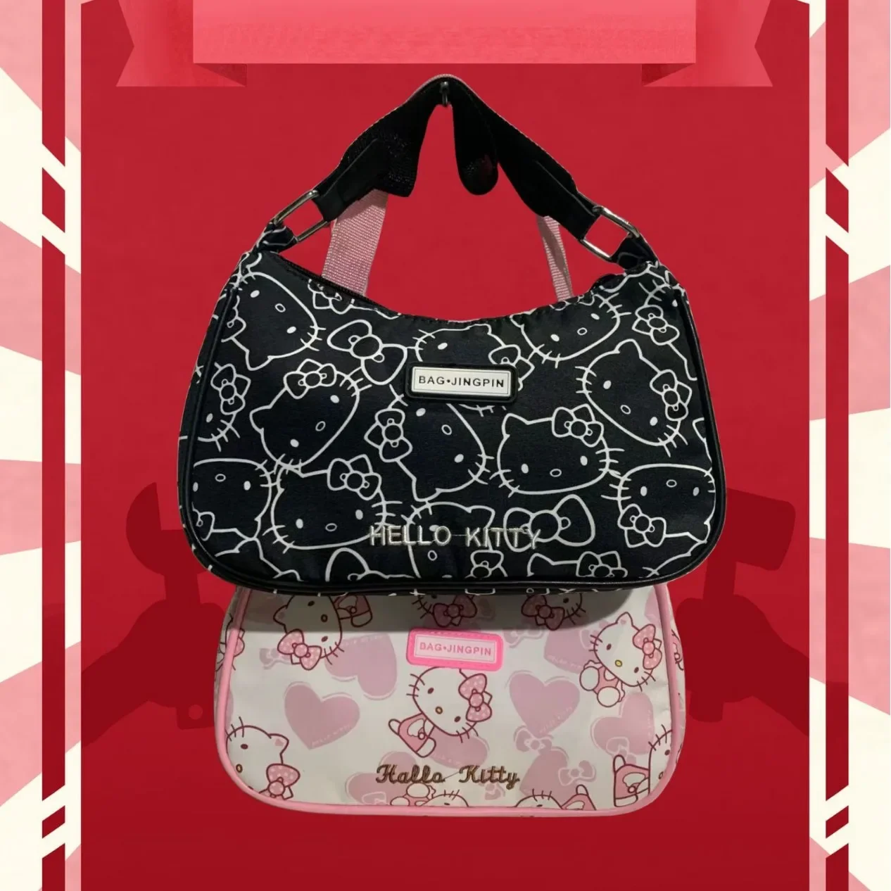 MBTI Hello Kitty Fashion Womens Shoulder Bag Y2k Cartoon Cute New Fashion Casual Handbag 2024 Harajuku Style Commuter borsa femminile