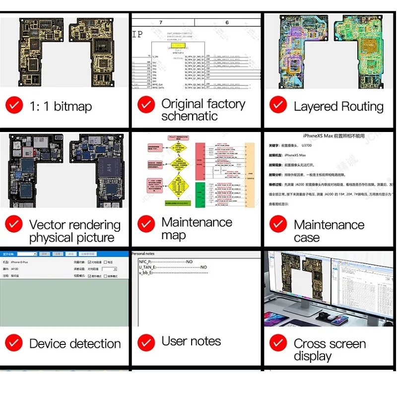 JC JCID VIP Card Drawing Diagram Intelligent Online Dongle Schematic Bitmap for iPhone iPad Android Circuit Software Repair Tool