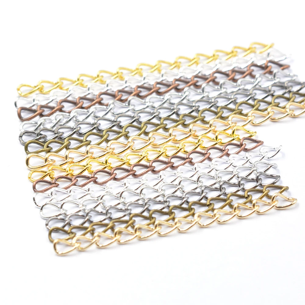 50mm 70mm Extension Chain Bulk Necklace Bracelet Chains Tail Chain Connector for DIY Jewelry Making Findings 50/30pcs/lot