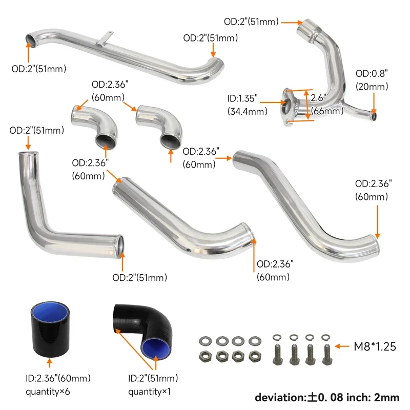 Intercooler Piping Kit Fit For Toyota Starlet E82 90-95 EP91 96-99 1.3L Engine Black/Blue/Red view 6