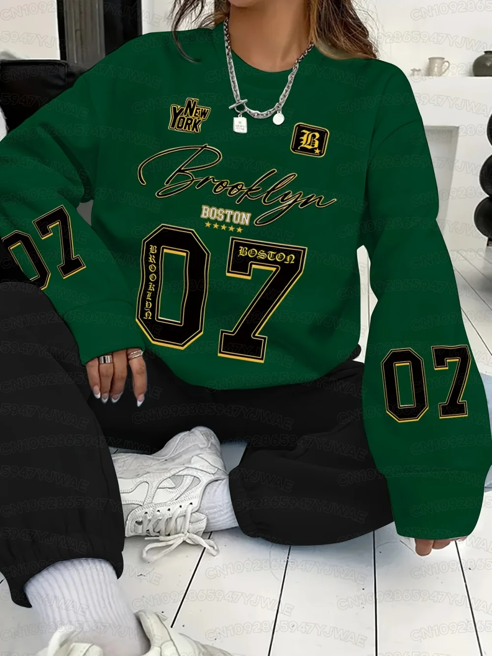 Damen-Sweatshirt New York Brooklyn Grafik Herren Unisex Pullover Hip Hop Herren Hoodie Tops Langarm-Pullover – Detail 7