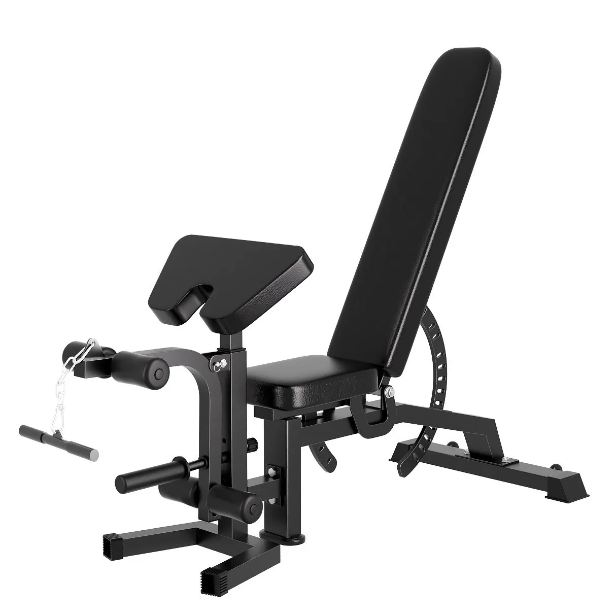 Adjustable Dumbbell Bench Multi Function Supine Board Home Workout Bench with Preacher Pad