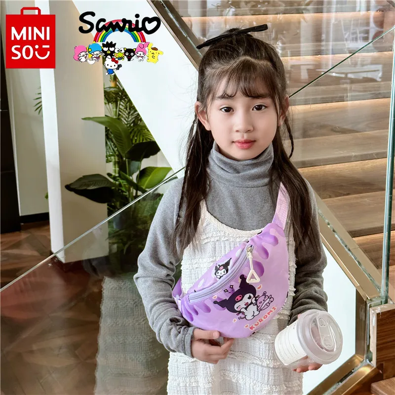 Miniso Sanrio New Children\'s Chest Bag Fashionable High Quality Girl Waist Bag Cartoon Casual Lightweight Women\'s Sports Bag