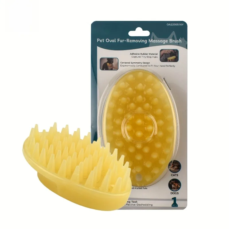 

for, Dog & Small Pet Hair Brush - Gentle Detangling Massager with Synthetic Rubber Bristles & Washable - Suitable for Cats Dogs