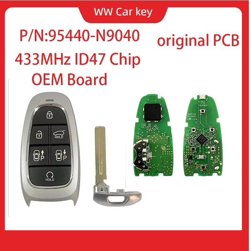 

for Hyundai Tucson 2022 2023 2024 Fob 95440-N9040 OEM Board Smart Remote Control Car Key With 6 Buttons 433MHz ID47 Chip