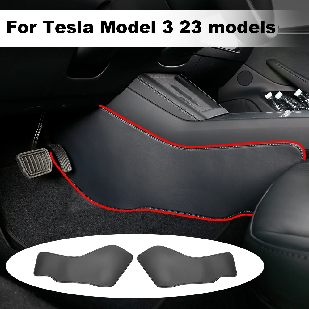 

Для Tesla Model 3 Model Y Автомобильное центральное управление Боковая защита Kick Pad Защитная подставка для ног Аксессуары для интерьера Украшение отделки