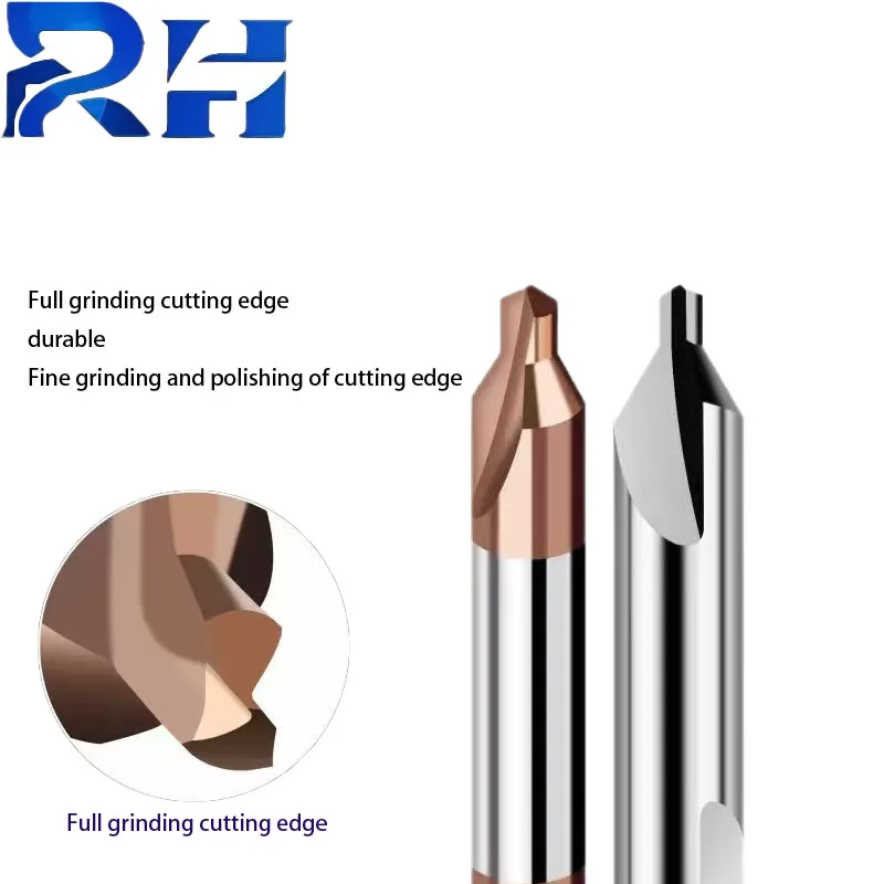 60 درجة التنغستن الصلب برأسين مركز الحفر سبائك الألومنيوم نقطة ثابتة الحفر طلاء زاوية 60 درجة للصلب #5