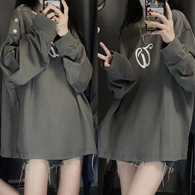 

Женские толстовки, одежда на осень, готические буквы, готическая молния, дышащая, утепленная, спортивная, для поездок на работу, утолщенная, свободная посадка