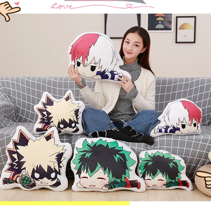 45cm My Hero Academia Izuku Katsuki Shouto Stuffed Plush Dolls Home Decoration Sofa Pillow Cushion Toys Children Gift TFA3298