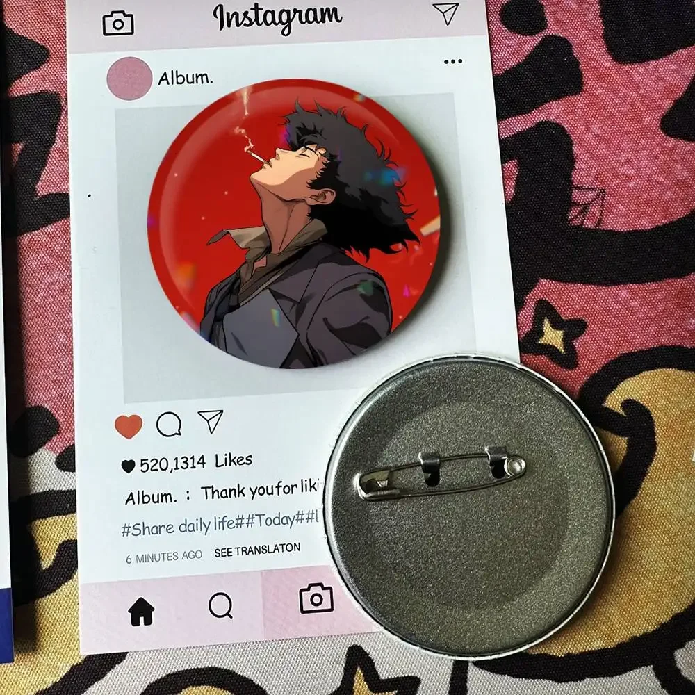 C-Cowboy Spike Bebop Spiegel Badges 25 32 44 58 75 mm Round Fans Collect Friends Gifts Brooch Souvenir