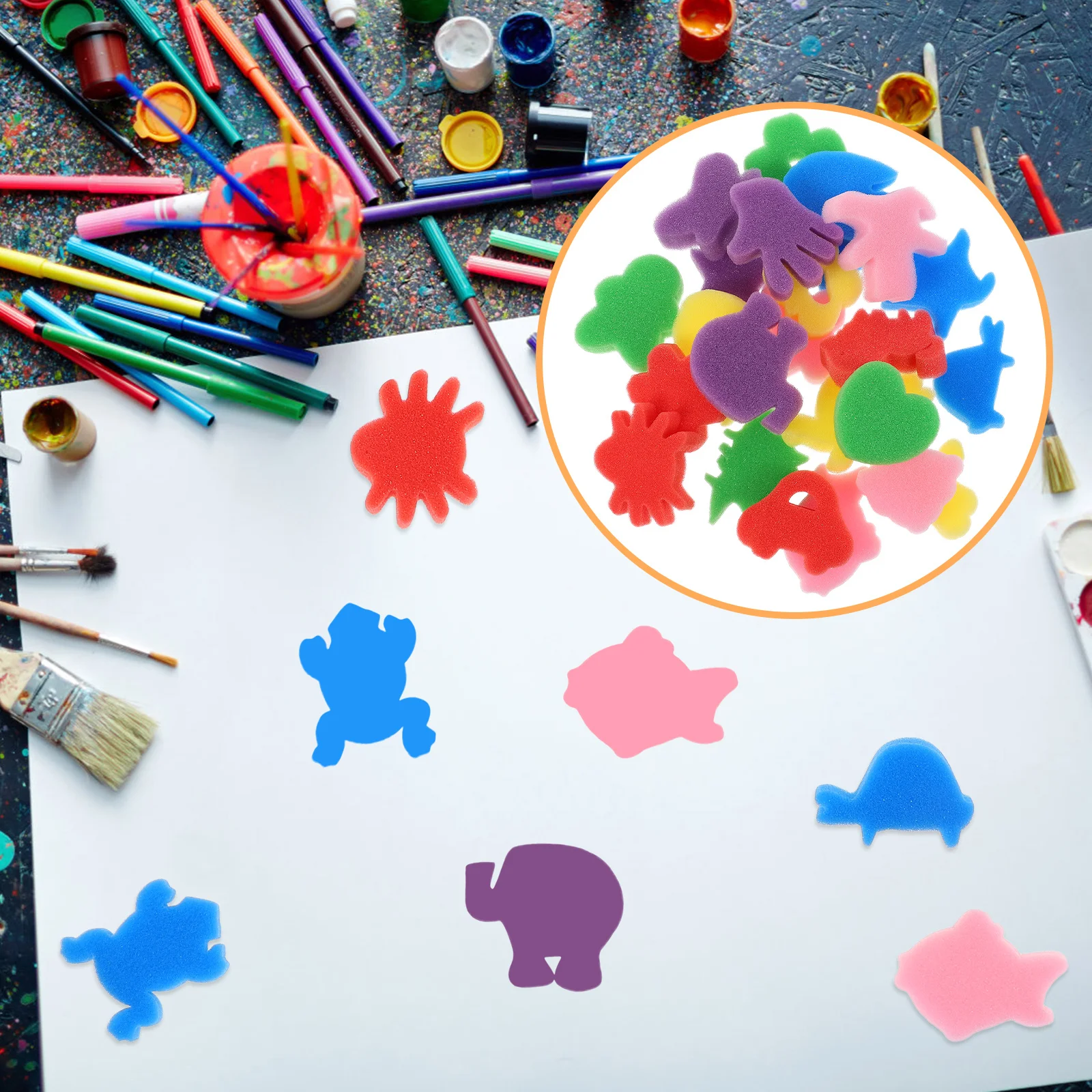 

48 Pcs Paint Brushes Painting Sponges for DIY Accessories 's Combination
