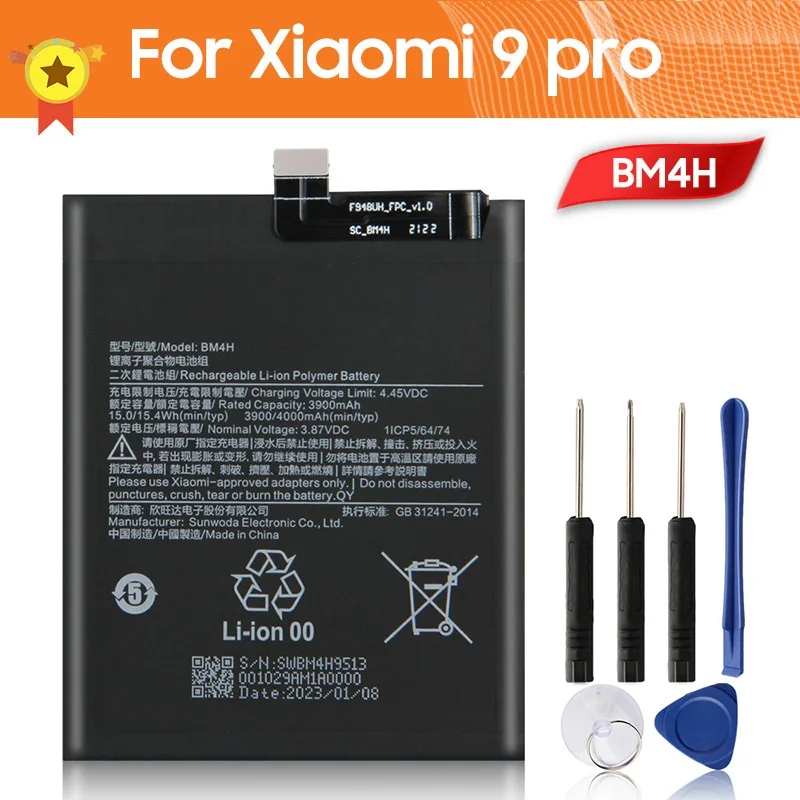 

BM4H Replacement Battery For Xiaomi 9 pro 4000mAh BM4H Phone Battery + Tools