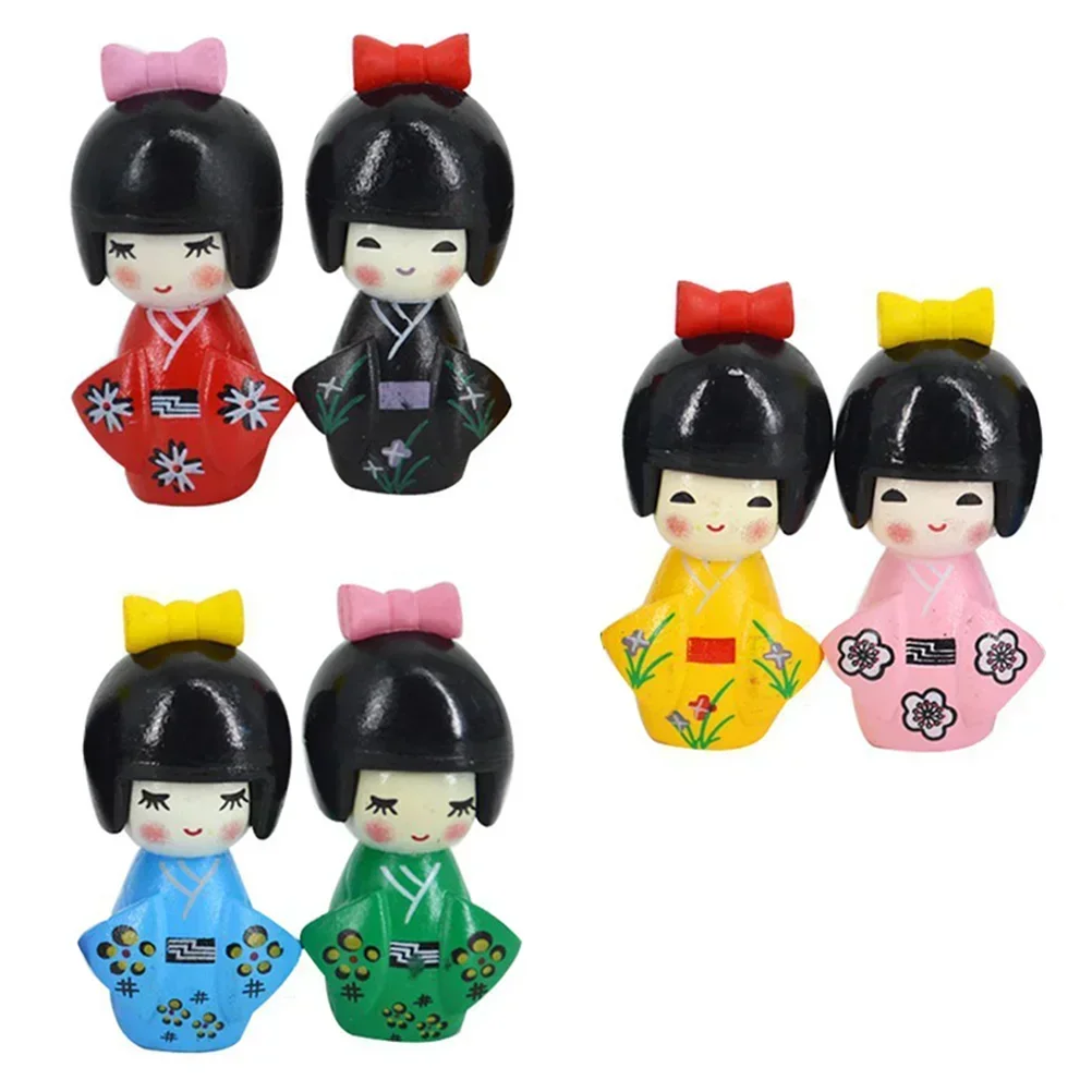 Kimono Japanese Kokeshi Dolls Miniature Girls Geisha Figurines Landscapemicro Ornaments Mini Girl Day Figurine Traditional Japan