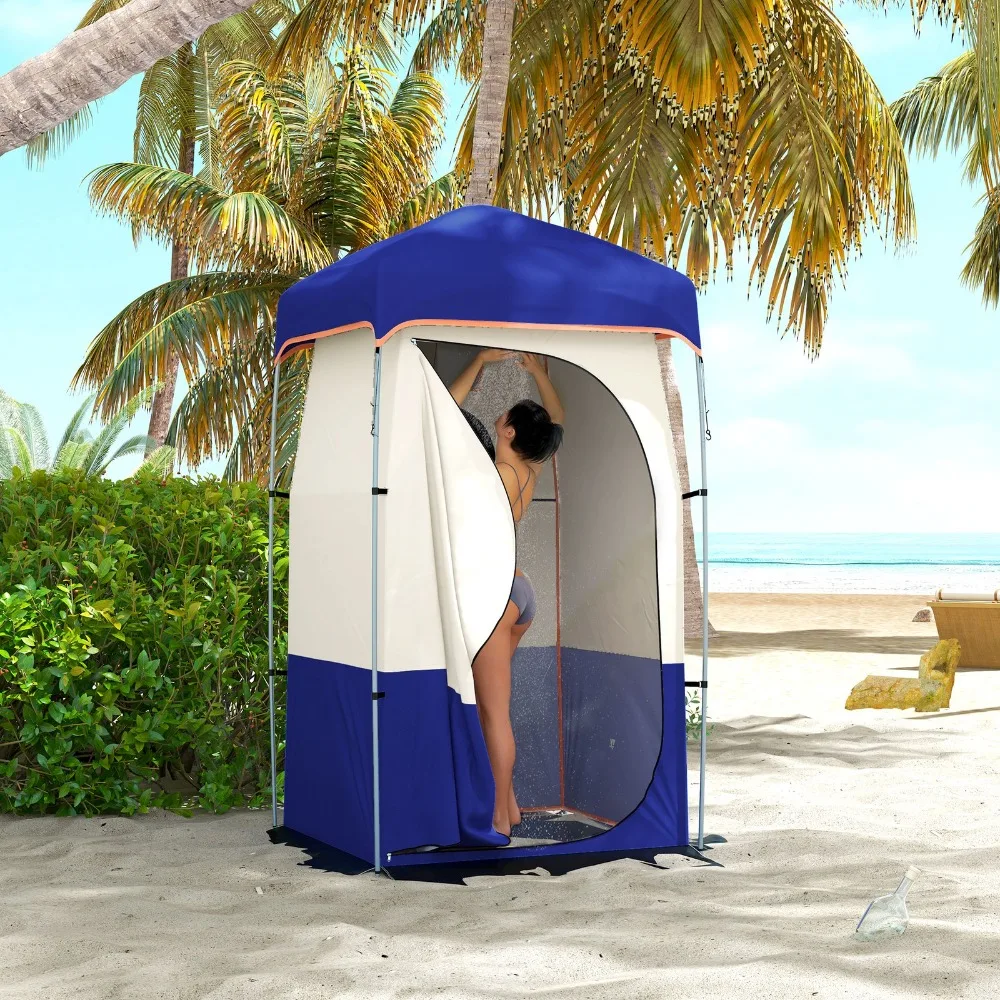 

Camping Shower Tent with Solar Shower Bag and Carrying Bag, Blue