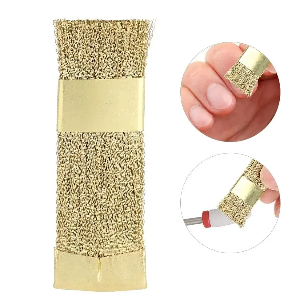 1PCS Nail Drill Art Bit Cleaning Brush Copper Wire Drill Brusher Cleaner Golden Portable For Electric Manicure Drills Accessorie