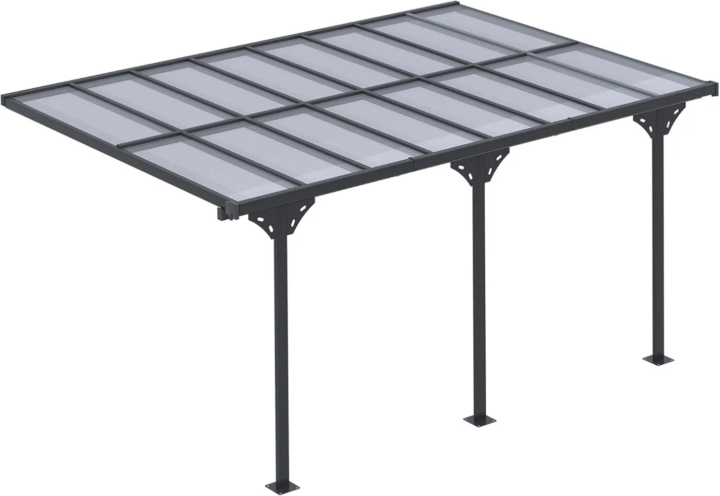 Outsunny 14.5' x 10' Outdoor Polycarbonate Pergola, Transparent UV Blocking Awning