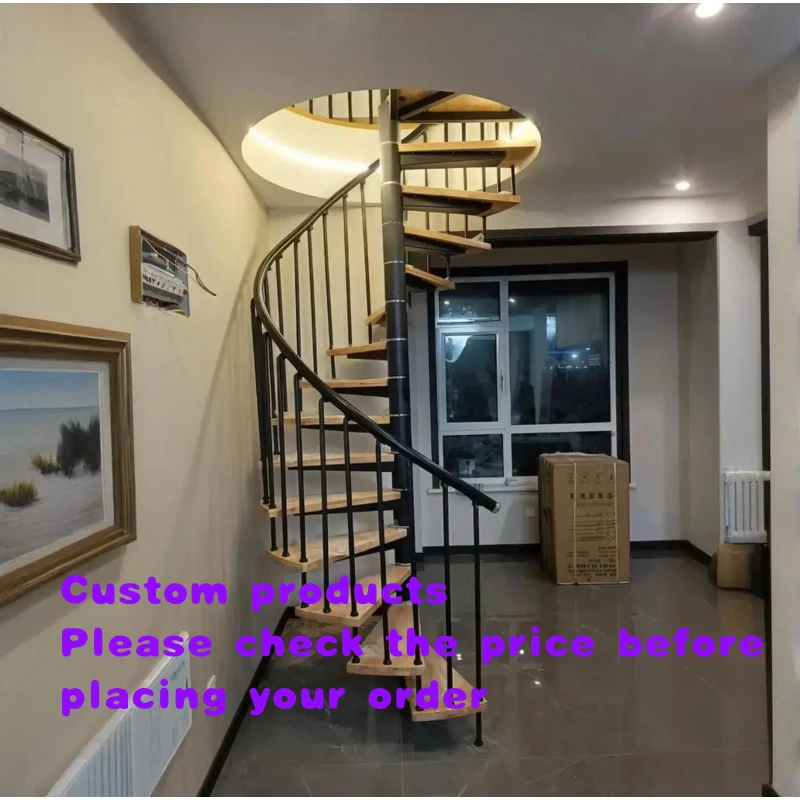 custom.Custom Modern Galvanized Steel Winding Staircase with Wood & Stainless Steel Options Durable Safe Ind
