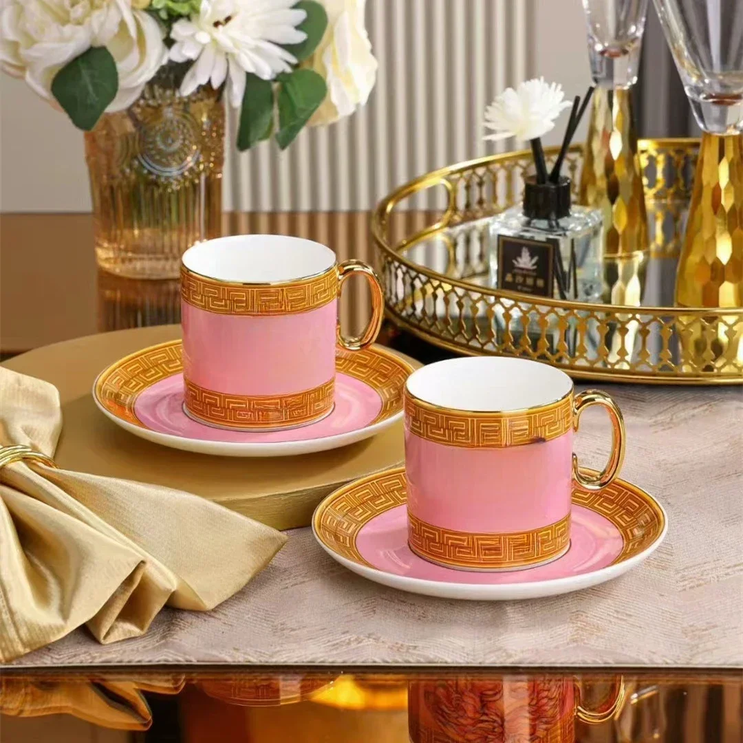 

New Face-Changing Gold Head Creative Personal Household Internet Sensation Tea Cup Coffee Set Couple Cup Gift Gift Box