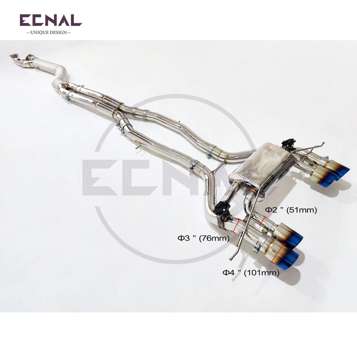 

Ecnal Exhaust Catback for BMW G80 M3 G82 M4 G87 M2 58 3.0T 101mm/4inches Mid Pipe Exhaust Pipe with Valve Muffler