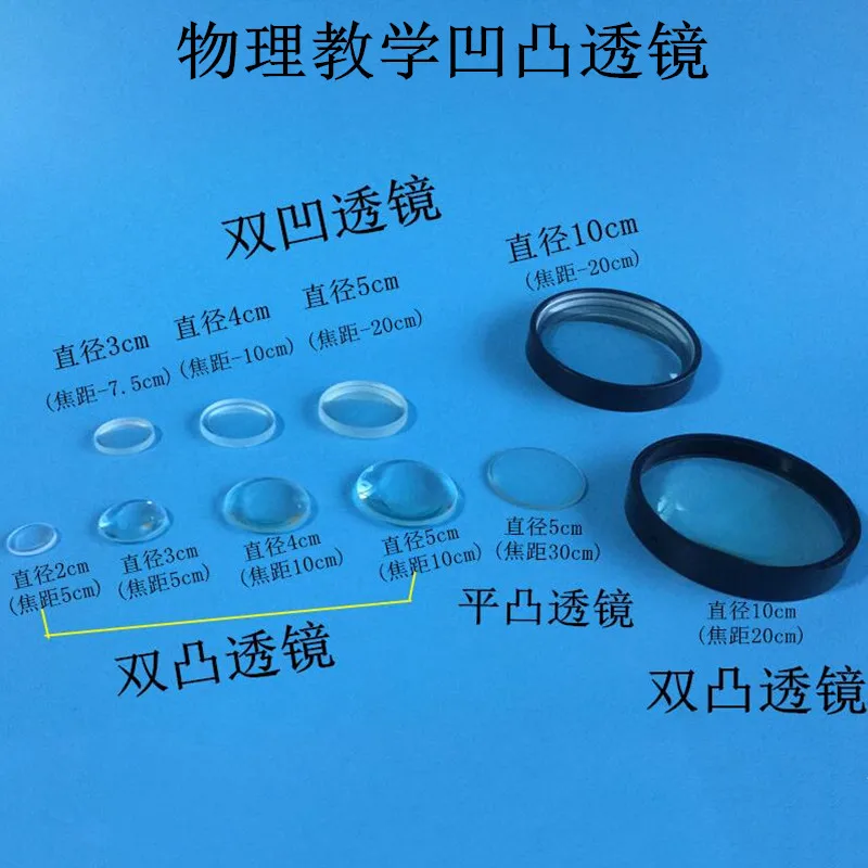 Physical optics lens convex lens concave lens lens magnifying glass reducer telescope self-made lens projector