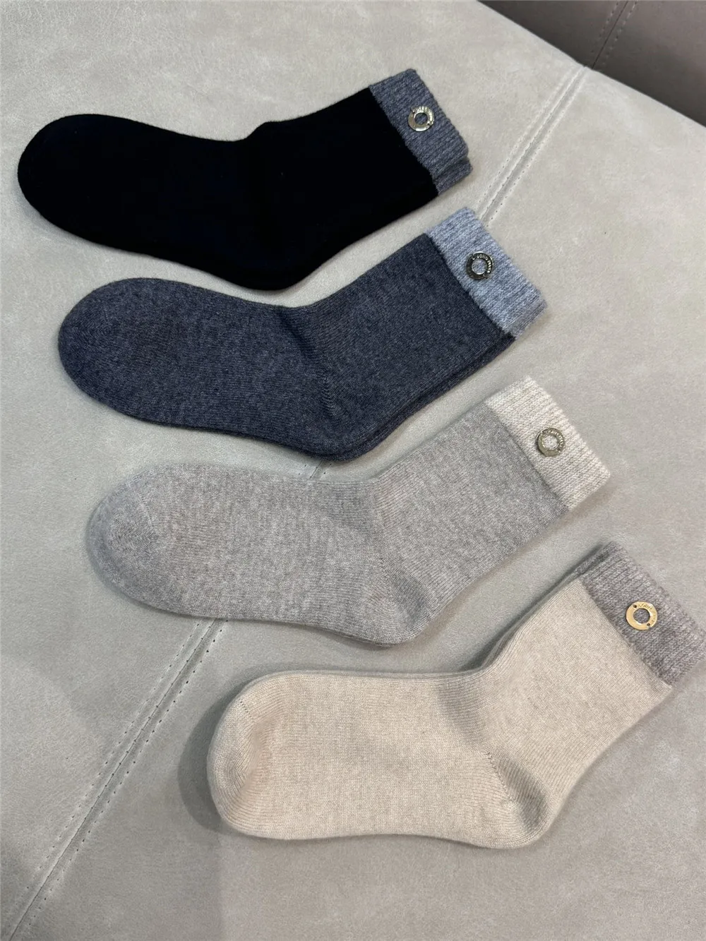 70% Cashmere 30% Polyester Women's Stitching Warm Socks Universal Fashion All-Match Socks