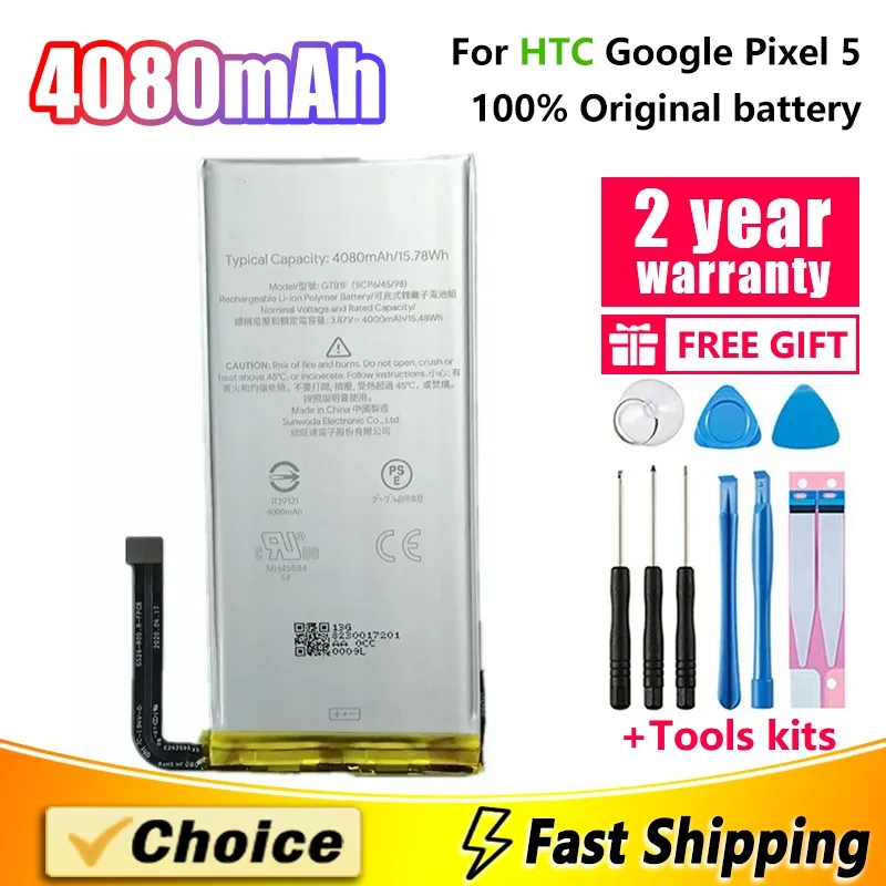 1Pc Original Battery For HTC Google Pixel 6 5 6A Pro,GLU7G G27FU G63QN GMSB3 GTB1F Replacement Phone Lithium Battery+Tools