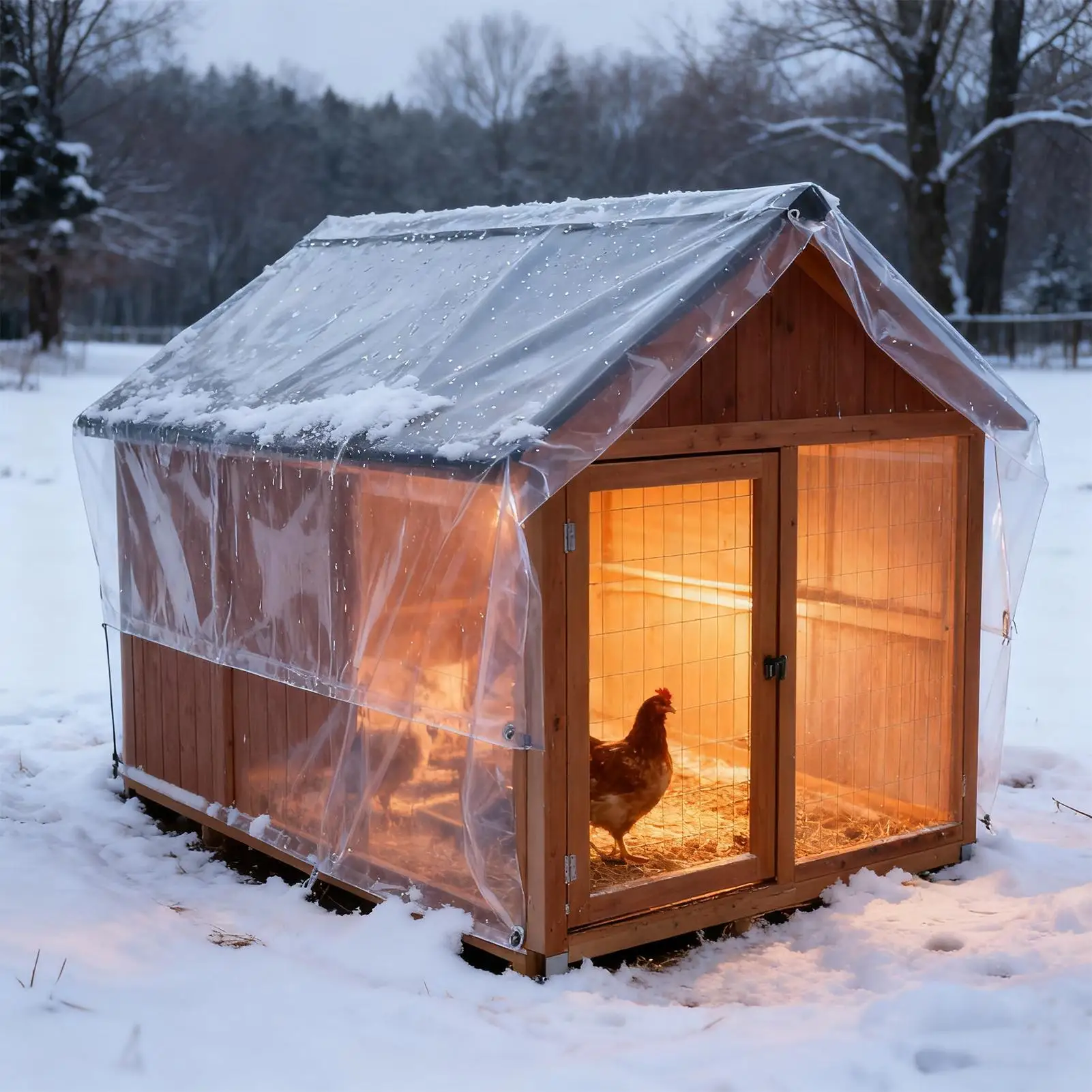 

Водонепроницаемый чехол для курятника, прозрачный чехол для птицы с изоляцией шнуров, чехол для куриных клетки для птицы, открытый сад